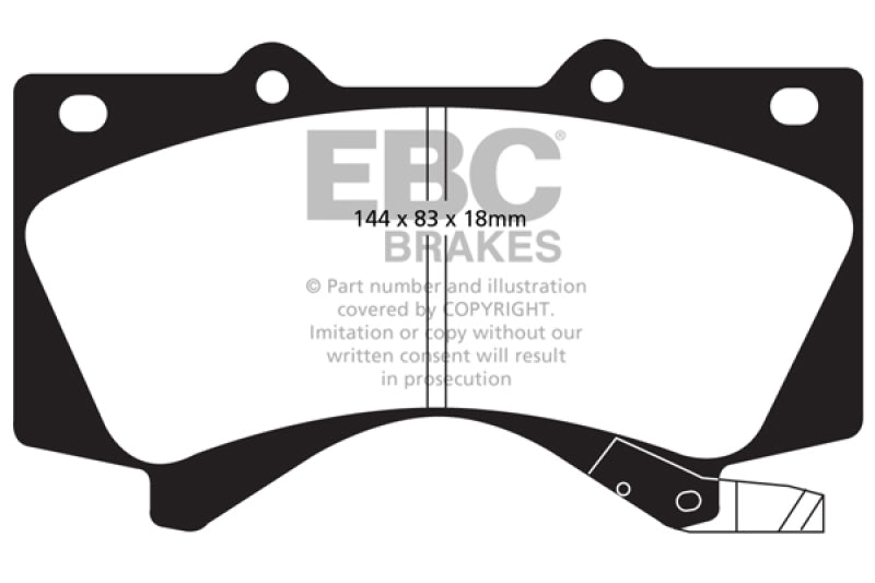EBC Yellowstuff Brake Pad Sets - EBC 08+ Lexus LX570 5.7 Yellowstuff Front Brake Pads