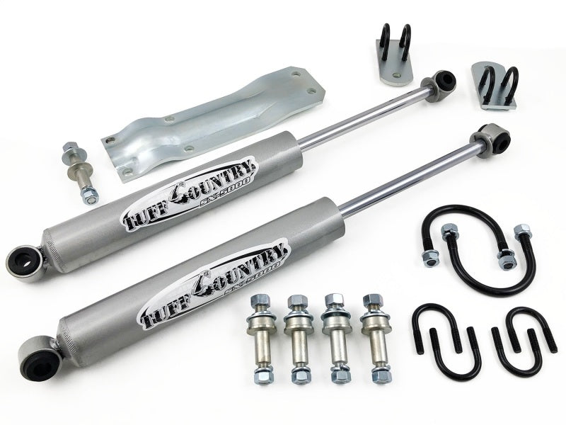 TUF Steering Stabilizers - Tuff Country 69-87 Chevy Truck 1/2 & 3/4 Ton 4wd K10/K20 Dual Steering Stabilizer (In-Line Style)