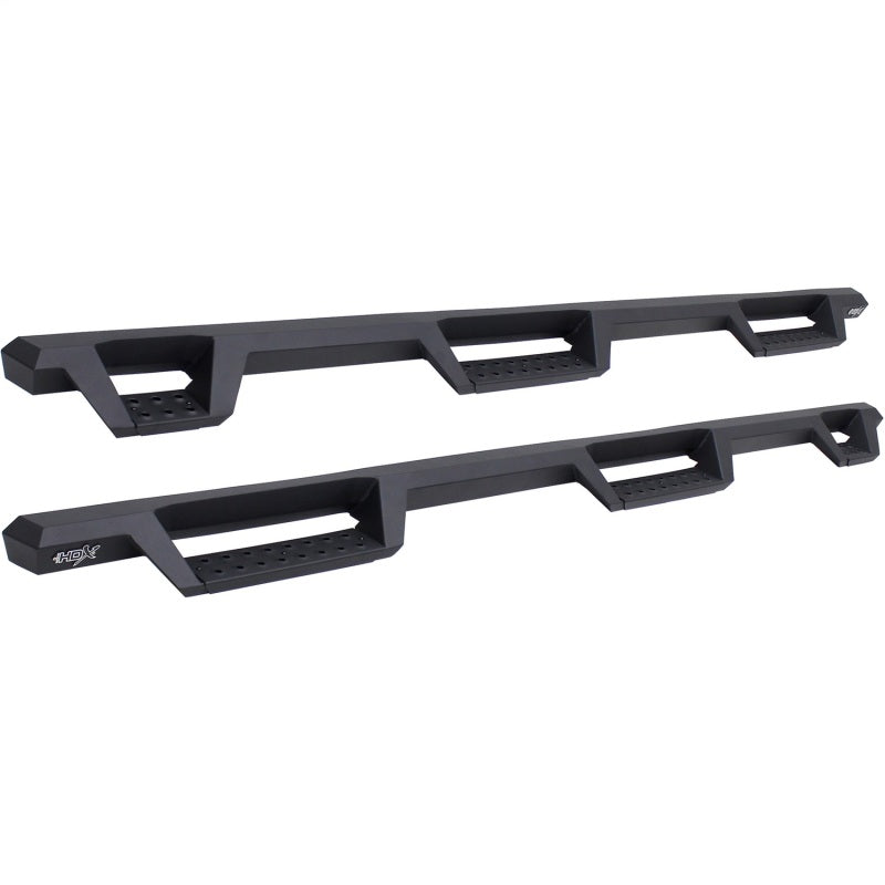 WES Nerf Bars - HDX Drop - Westin 99-16 Ford F-250/350/450/550 CC (6.75ft Bed) HDX Drop Whl to Whl Nerf Step Bars - Text Blk