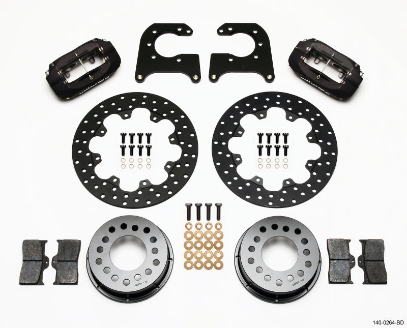 WIL Dynalite Brake Kit - Wilwood Forged Dynalite Rear Drag Kit Drilled Rotor 58-64 Olds/Pontiac 1/2in Studs