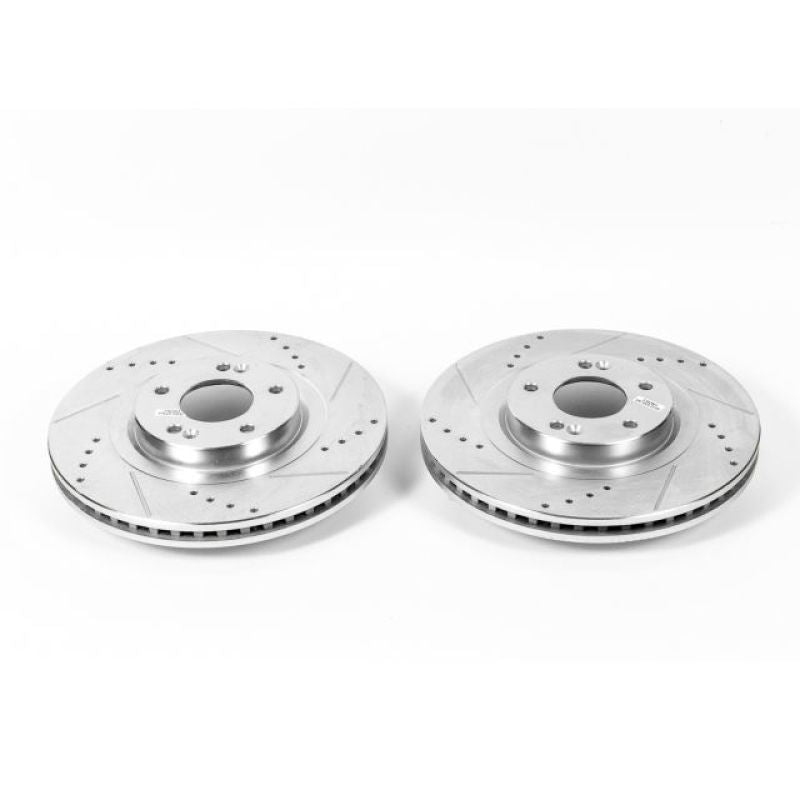 PSB Evolution Drill/Slot Rotor - Power Stop 13-18 Hyundai Santa Fe Front Evolution Drilled & Slotted Rotors - Pair