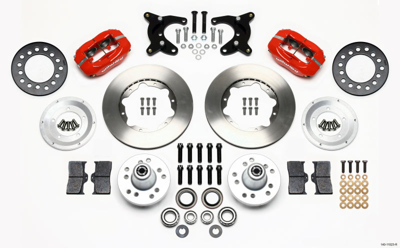 WIL Dynalite Brake Kit - Wilwood Forged Dynalite Front Kit 11.00in Red 65-72 CDP A Body - 10in Drum