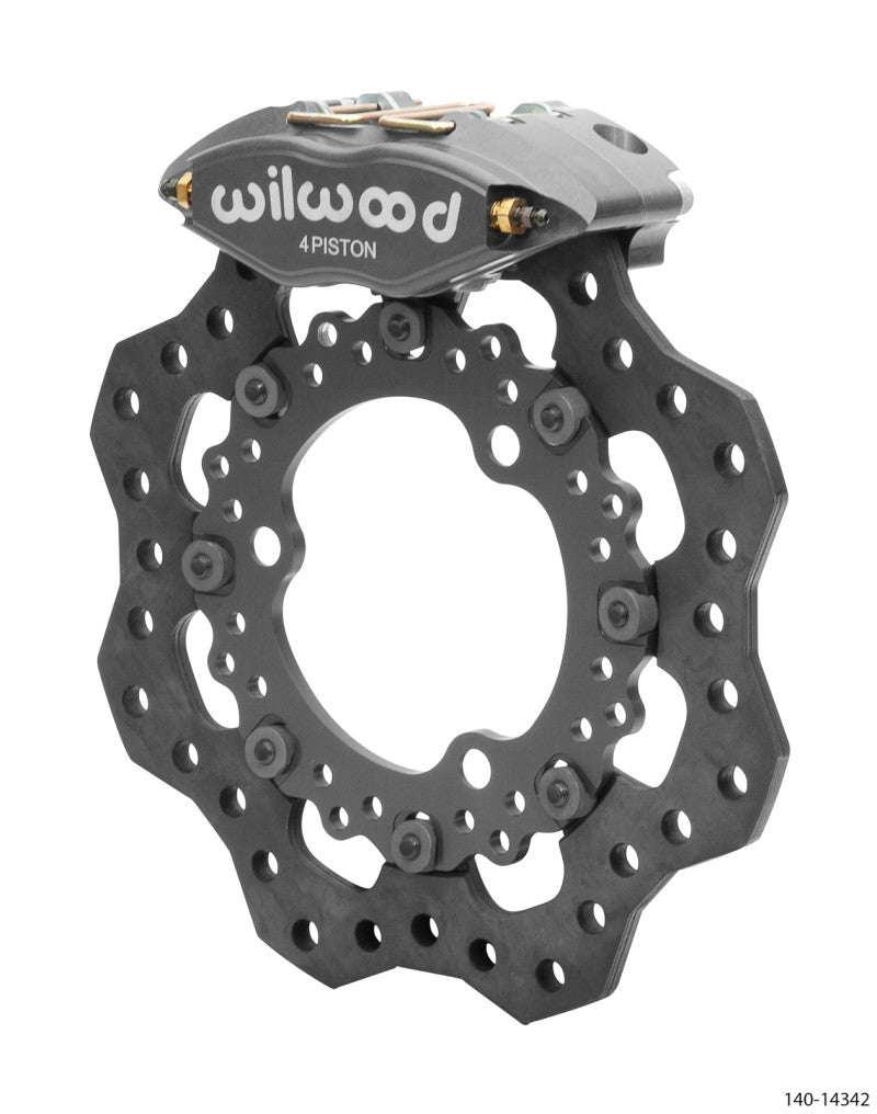 WIL Powerlite Brake Kits - Wilwood Powerlite- Front Kit 11.75in Dirt Modified 11.75in Scalloped Steel Rotor