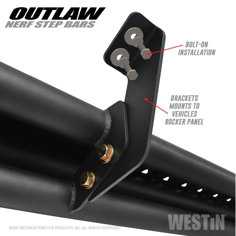 WES Nerf Bars - Outlaw - Westin 2020 Jeep Gladiator Outlaw Nerf Step Bars - Textured Black