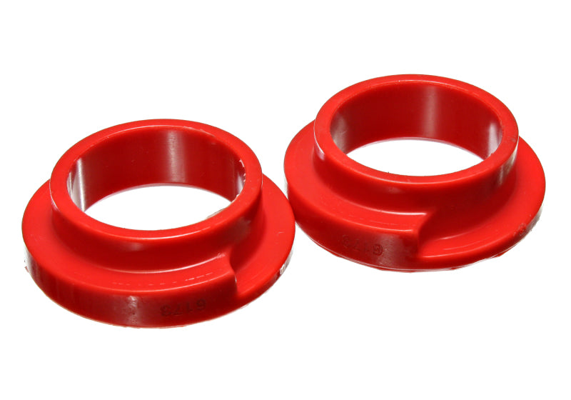 ES Spring Isolators - Red - Energy Suspension Universal 2 1/8in ID 2 1/2in OD 5/8in H Red Coil Spring Isolators (2 per set)