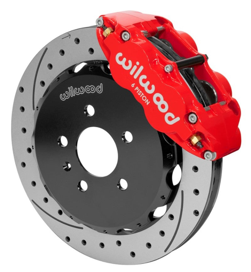 WIL Superlite Brake Kit - Wilwood 03-08 Audi A4 Forged Narrow Superlite 6R Front Big Brake Kit 12.88in Rotor Dia (Red) w/ Line