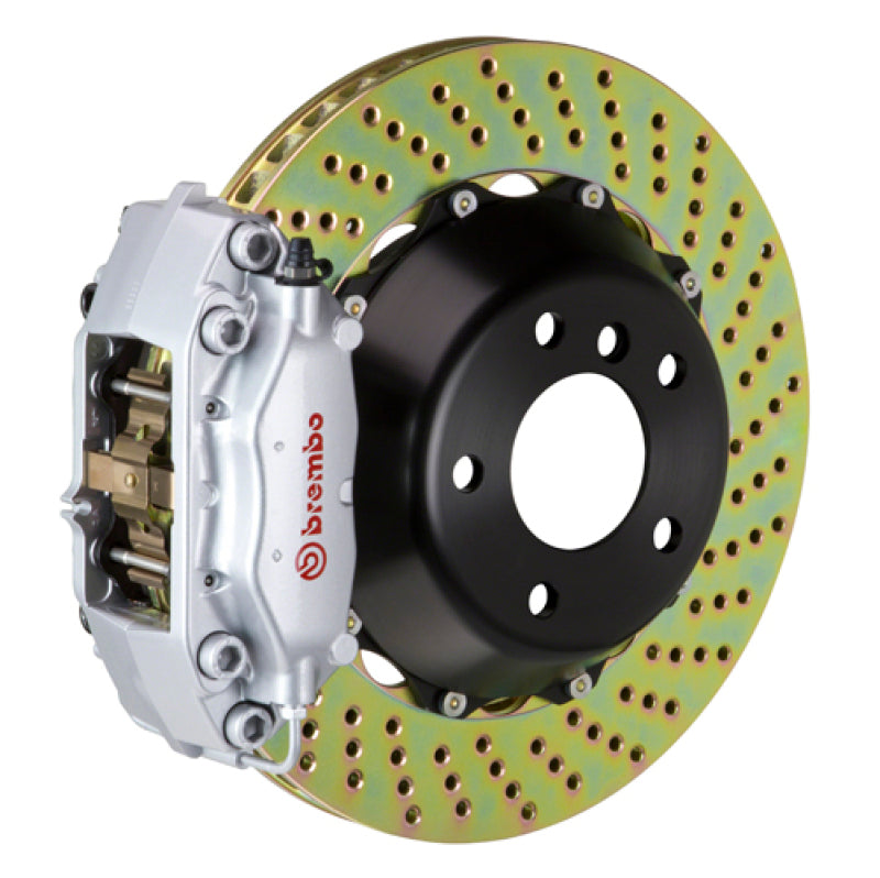 BRB Big Brake Kits - Brembo 08-09 G8 Rear GT BBK 4 Piston Cast 345x28 2pc Rotor Drilled-Silver