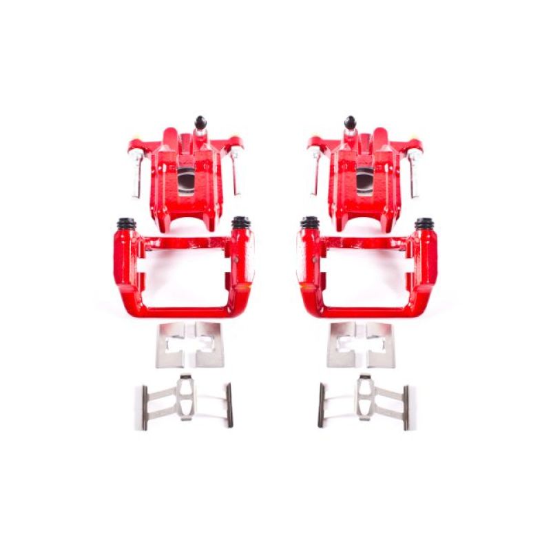 PSB Red Calipers - Power Stop 01-03 Acura CL Rear Red Calipers w/Brackets - Pair