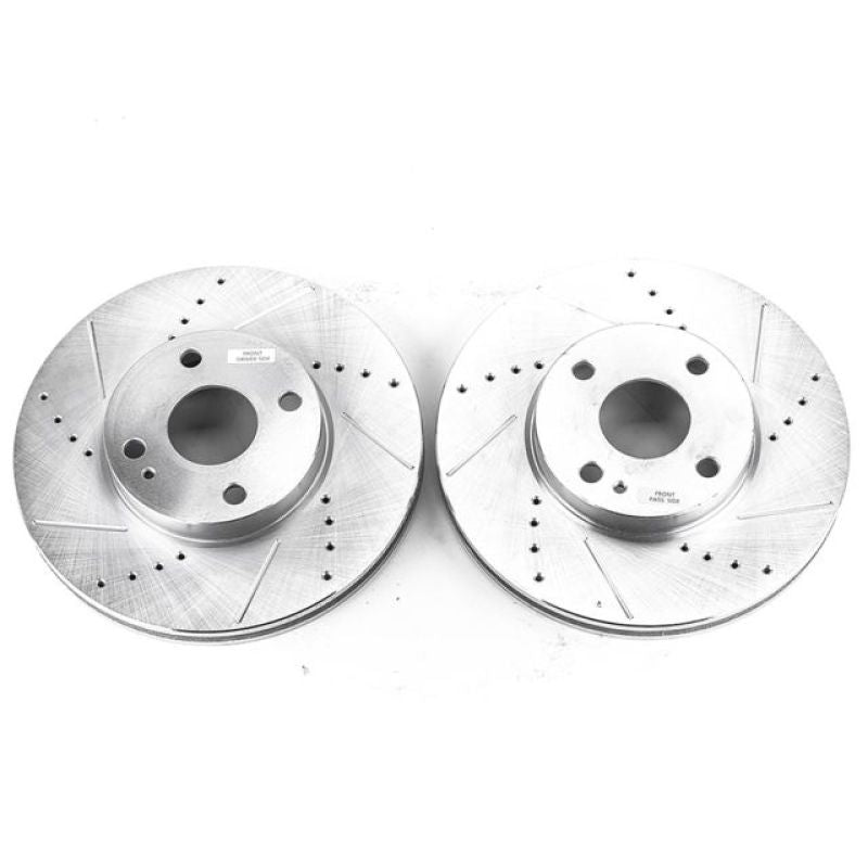 PSB Evolution Drill/Slot Rotor - Power Stop 2016 Scion iA Front Evolution Drilled & Slotted Rotors - Pair