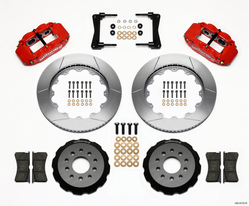 WIL Superlite Brake Kit - Wilwood Narrow Superlite 6R Front Hat Kit 14.00in Red 2005-2014 Mustang