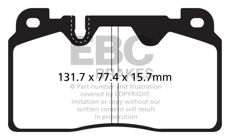 EBC Redstuff Brake Pad Sets - EBC 12+ Audi Q5 2.0 Turbo (Brembo) Redstuff Front Brake Pads