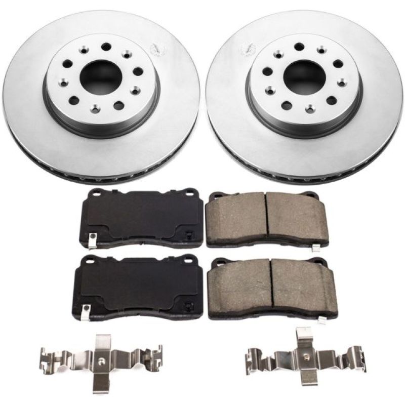 PSB Z17 Evolution Coated Kit - Power Stop 16-18 Cadillac CT6 Front Z17 Evolution Geomet Coated Brake Kit
