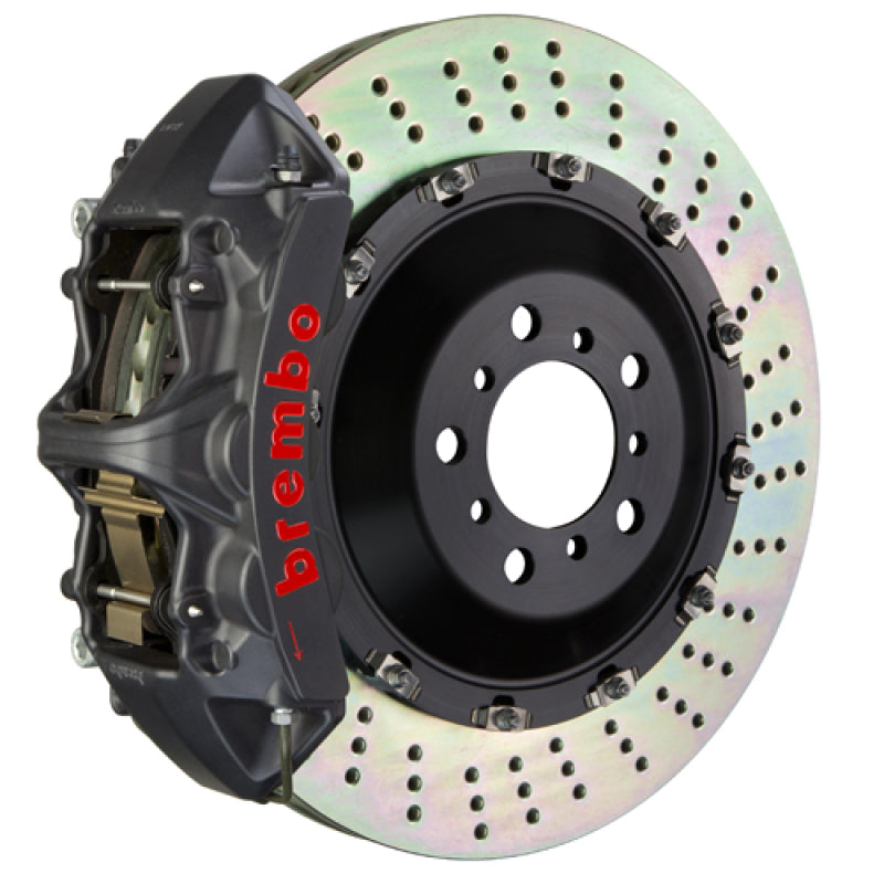 BRB Big Brake Kits - Brembo 2023 Volkswagen Tiguan R (Mk2) Front GTS BBK 6-Piston 405x34 2-Piece Rotors Drilled - Black H