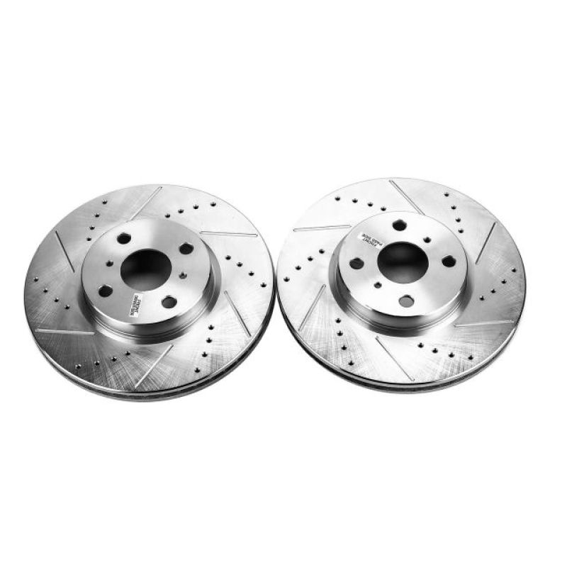 PSB Evolution Drill/Slot Rotor - Power Stop 12-18 Toyota Yaris Front Evolution Drilled & Slotted Rotors - Pair