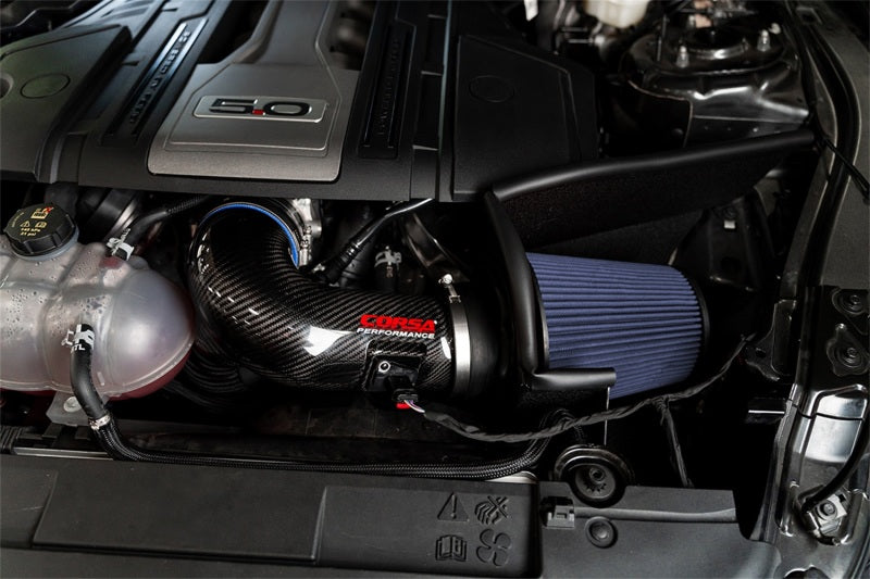 COR Air Intake Open Element - Corsa 2018-2023 Ford Mustang GT 5.0L V8 Carbon Fiber Air Intake with MaxFlow 5 Filter