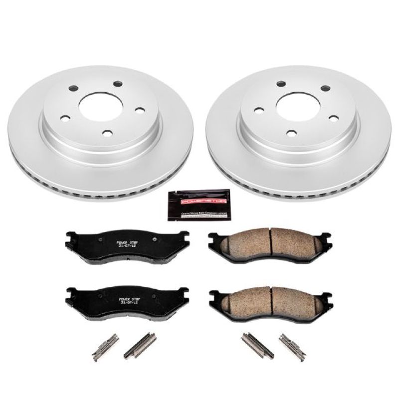PSB Z17 Evolution Coated Kit - Power Stop 04-06 Dodge Durango Front Z17 Evolution Geomet Coated Brake Kit
