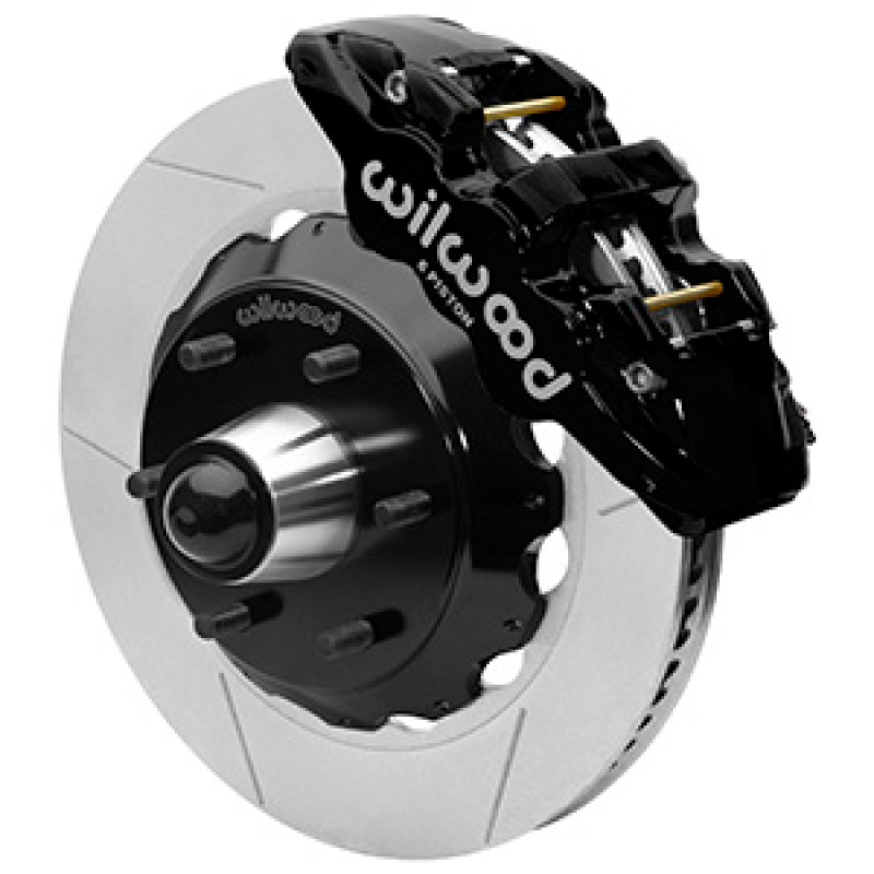 WIL Aero Brake Kit - Wilwood 63-87 C10 CPP Spindle AERO6 Front BBK 14in Slotted 6x5.5 BC - Black