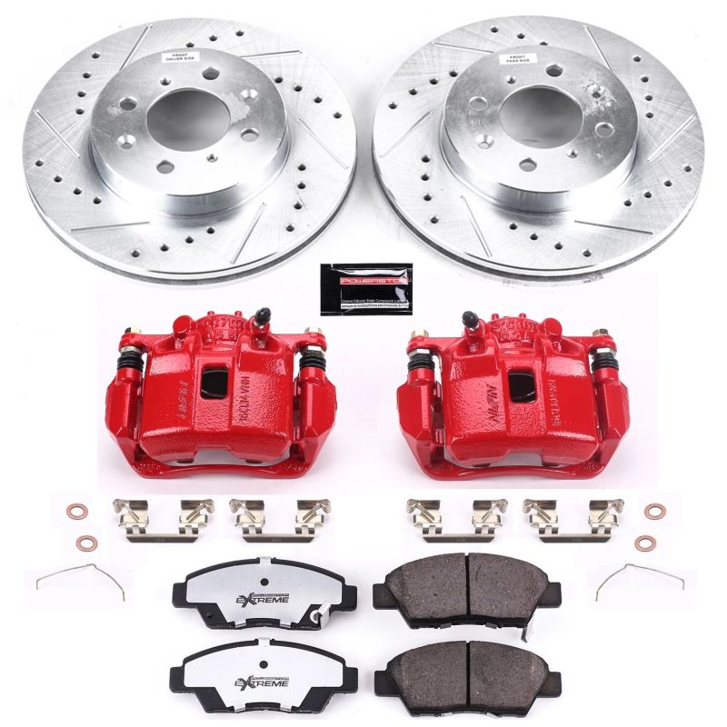 PSB Z26 Street Kit w/Cals - Power Stop 09-14 Honda Fit Front Z26 Street Warrior Brake Kit w/Calipers