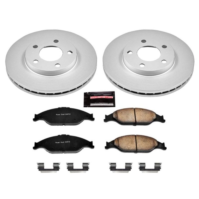 PSB Z17 Evolution Coated Kit - Power Stop 99-04 Ford Mustang Front Z17 Evolution Geomet Coated Brake Kit