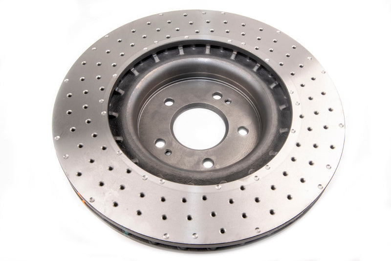DBA 4000 Slot&Drill Rotors - DBA 2018 Kia Stinger w/ Brembo Brakes Front Drilled & Dimpled 4000 Series Rotor