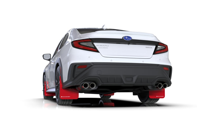RAL UR Red Flap/Wht Logo - Rally Armor 22-25 Subaru WRX Red UR Mud Flap w/White Logo