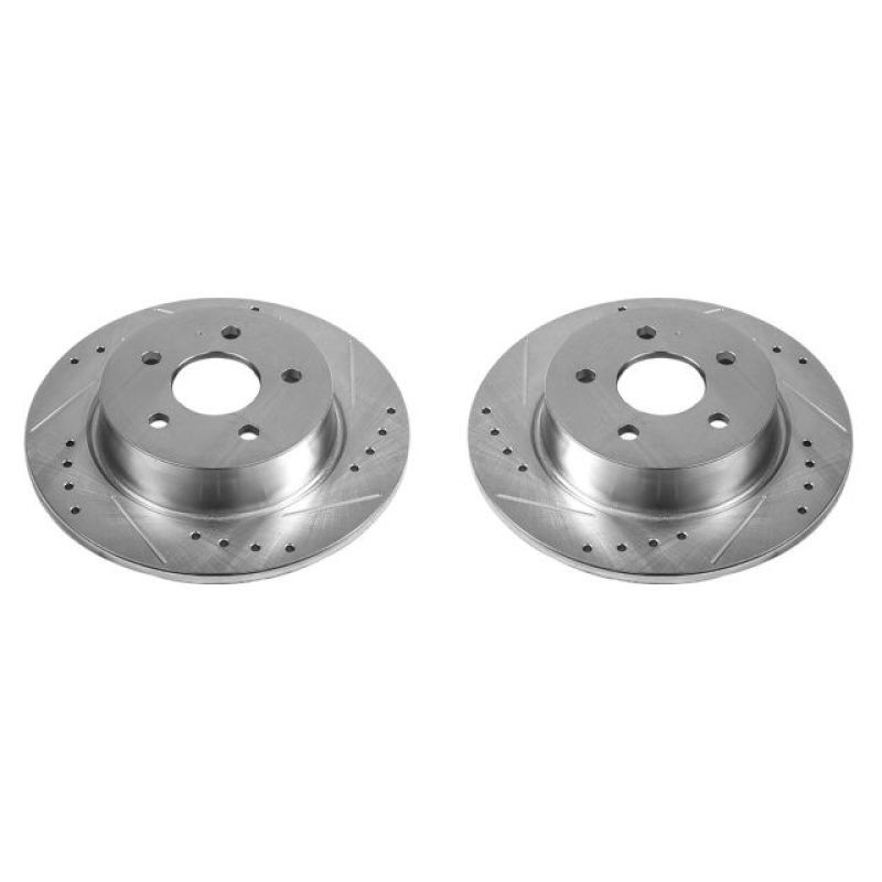 PSB Evolution Drill/Slot Rotor - Power Stop 13-18 Ford C-Max Rear Evolution Drilled & Slotted Rotors - Pair