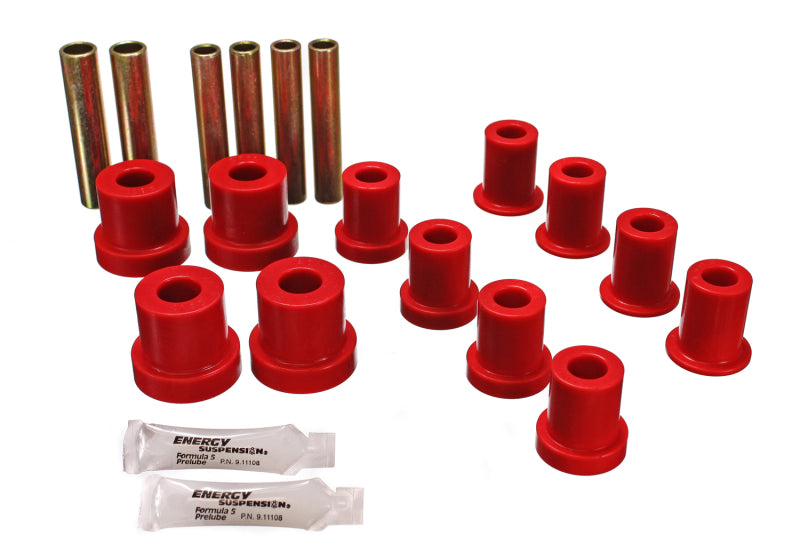 ES Spring/Shackle Bush - Red - Energy Suspension 73-87 GM Denali XL/Suburban/Yukon XL 4WD Red Front Leaf Spring Bushing Set