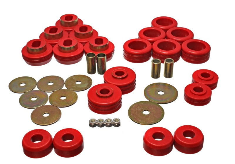 ES Body Mounts - Red - Energy Suspension 92-97 GM Denali XL/Blazer/Yukon XL 4WD Red Body Mount Set
