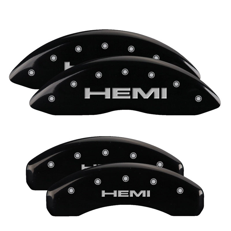 MGP Caliper Covers 4 Logo - MGP 4 Caliper Covers Engraved Front & Rear 11-18 Jeep Grand Cherokee Black Finish Silver Hemi Logo