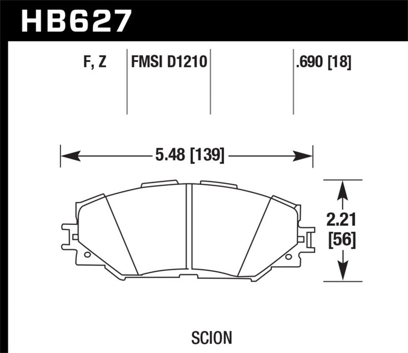 HAWK HPS 5.0 Brake Pad Sets - Hawk 06-16 Toyota RAV4 HPS 5.0 Front Brake Pads