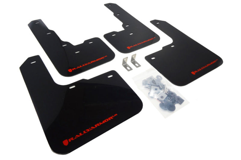 RAL UR Blk Flap/Rd Logo - Rally Armor 13-16 Dodge Dart Black UR Mud Flap w/ Red Logo