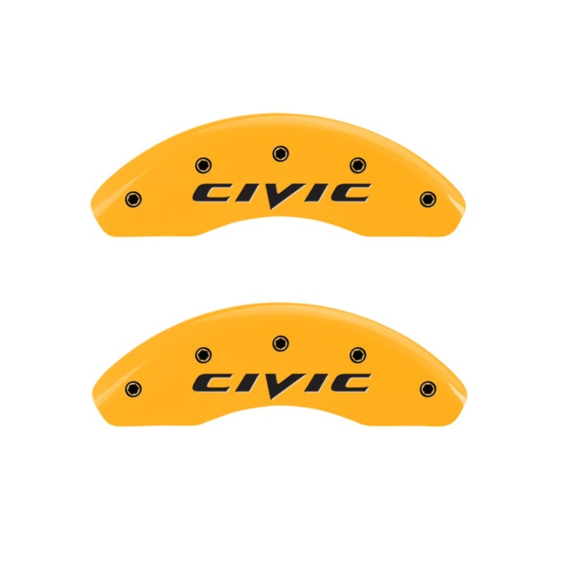 MGP Caliper Covers 2 Logo - MGP 2 Caliper Covers Engraved Front 2015/Civic Yellow Finish Black Char 2011 Honda Civic