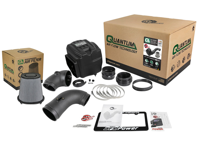 AFE Quantum Intakes - aFe Quantum Pro DRY S Cold Air Intake System 08-10 GM/Chevy Duramax V8-6.6L LMM - Dry