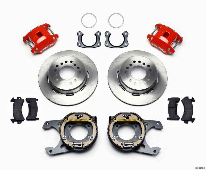 WIL D154 Brake Kit - Wilwood D154 P/S Park Brake Kit Red New Big Ford 2.50in Offset