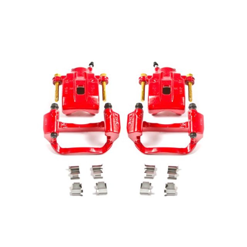 PSB Red Calipers - Power Stop 08-15 Toyota Sequoia Rear Red Calipers w/Brackets - Pair