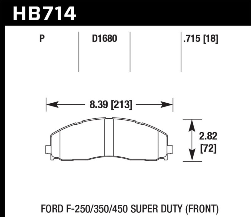 HAWK LTS Brake Pads - Hawk 15-17 Ford F-250/350 LTS Street Front Brake Pads
