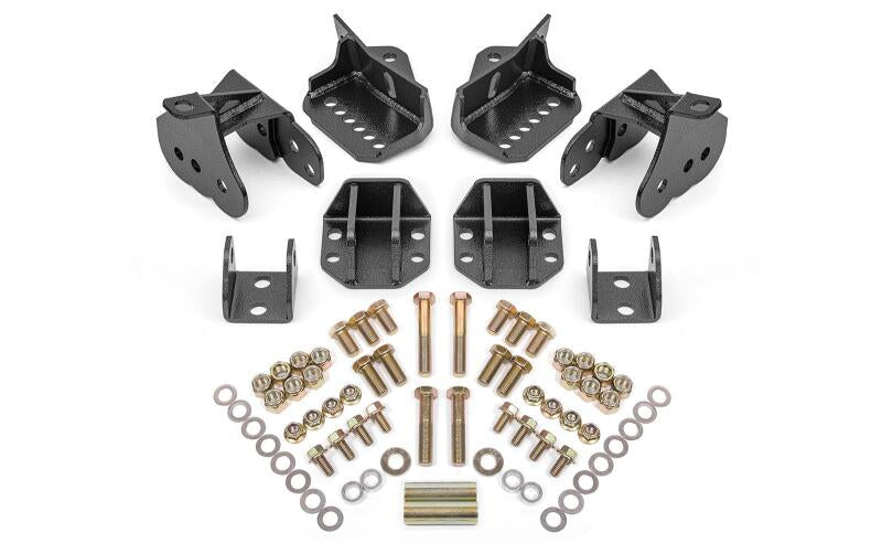 BMR Coilover Conversion Mounts - BMR 64-72 GM A-Body Rear Coilover Conversion Kit - Black Hammertone