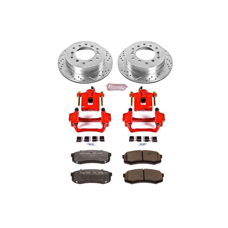 PSB Z36 Truck & Tow Kit w/Cals - Power Stop 03-09 Lexus GX470 Rear Z36 Truck & Tow Brake Kit w/Calipers