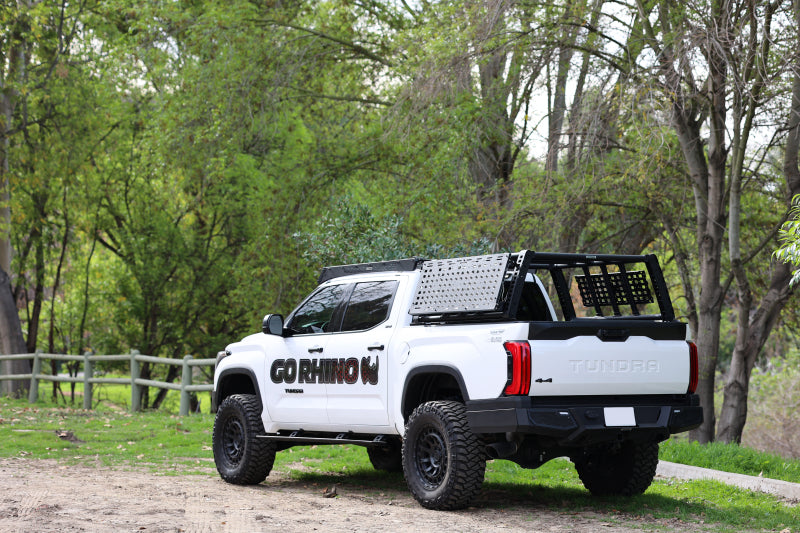 GOR RealTruck VoltStep Running Boards - Go Rhino 22-23 Toyota Tundra CrewMax Cab 4dr E-BOARD E1 Electric Running Board Kit - Tex. Blk