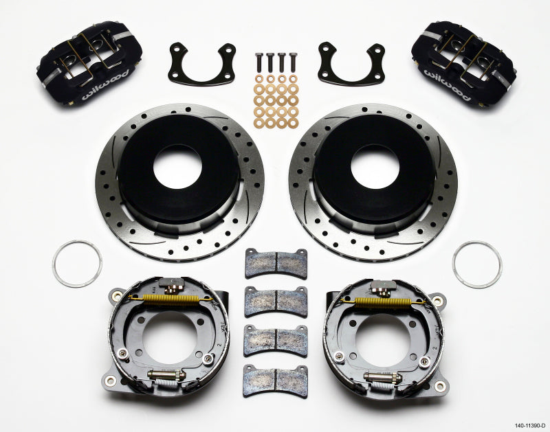 WIL Dynapro Brake Kit - Wilwood Dynapro Low-Profile 11.00in P-Brake Kit Drilled New Big Ford 2.50in Offset
