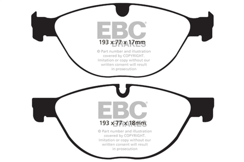 EBC Yellowstuff Brake Pad Sets - EBC 10-15 Jaguar XF 5.0 Supercharged (470) Yellowstuff Front Brake Pads