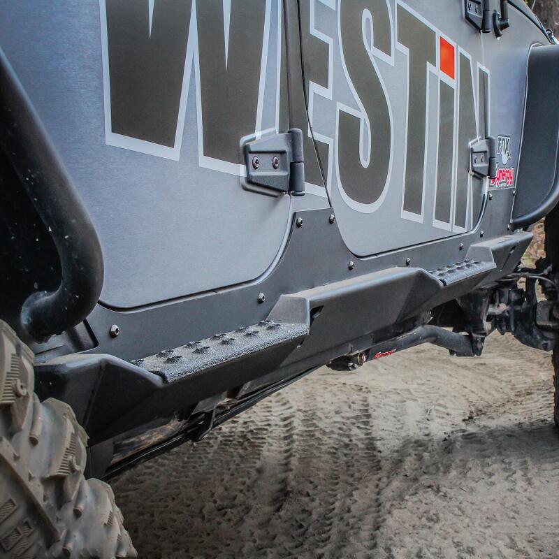 WES Snyper Rock Rail Steps - Westin/Snyper 07-17 Jeep Wrangler Unlimited Rock Slider Steps - Textured Black