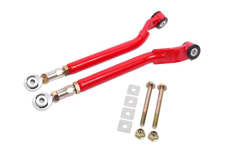 BMR Toe Rods - BMR 08-17 Challenger Rear On-Car Adj. Toe Rods Delrin/Rod End Combo - Red