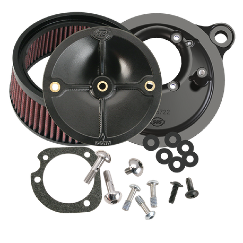 SSC Air Cleaner Kits - S&S Cycle 99-06 BT Model w/ Stock CV Carb/07-10 Softail CVO Models Stealth Air Cleaner Kit w/o Cover