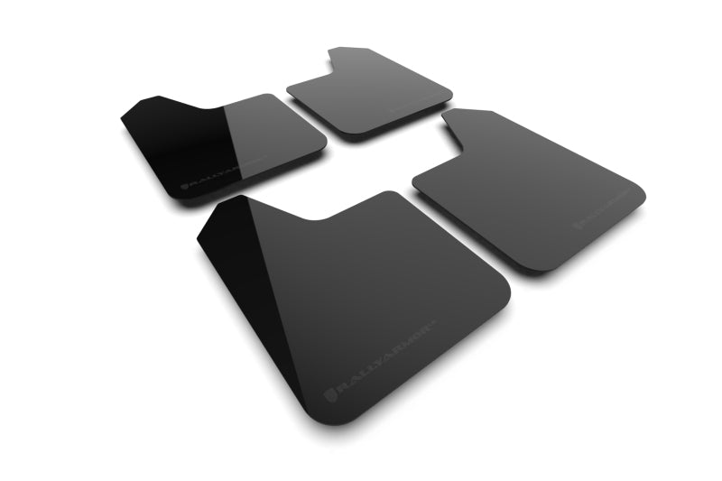 RAL UR Blk Flap/Met. Blk Logo - Rally Armor Universal UR Black Mud Flap w/ Metallic Black Logo