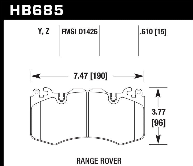 HAWK Ceramic Brake Pad Sets - Hawk 10-11 Range Rover/Range Rover Sport Supercharged Performance Ceramic Street Front Brake Pads