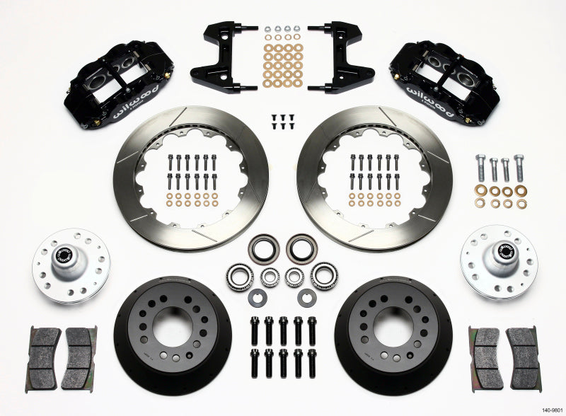 WIL Superlite Brake Kit - Wilwood Narrow Superlite 6R Front Hub Kit 12.88in 74-80 Pinto/Mustang II Disc Spindle only