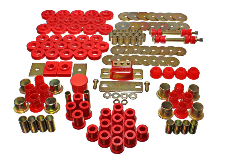 ES Hyper-Flex Sets - Red - Energy Suspension 55-57 Chevrolet Belair/El Camino/Impala Red Hyper-Flex Master Bushing Set
