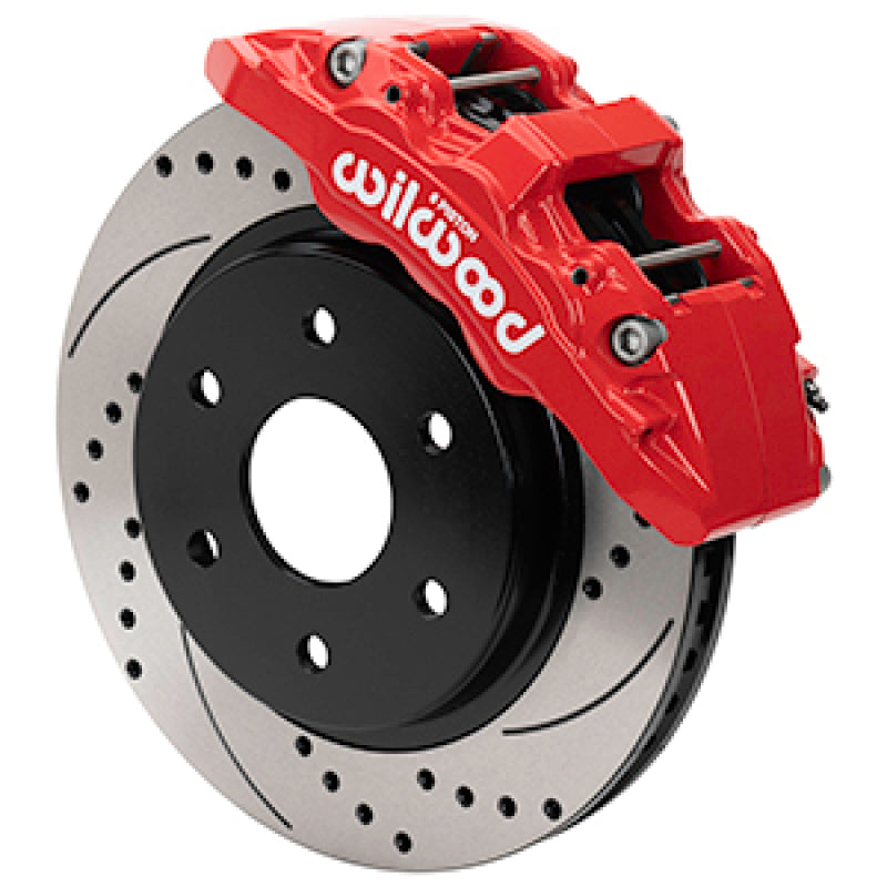 WIL Aero Brake Kit - Wilwood 10-18 Ford F-150 Aero6-DM Front Brake Kit - Drilled Rotors (Red)