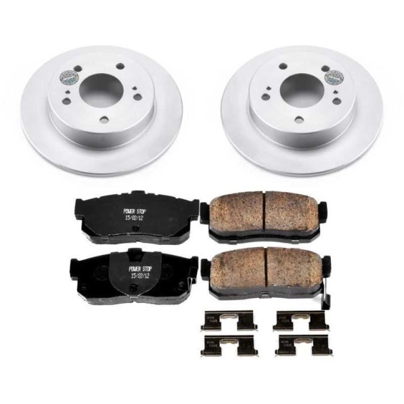 PSB Z17 Evolution Coated Kit - Power Stop 89-94 Nissan Maxima Rear Z17 Evolution Geomet Coated Brake Kit